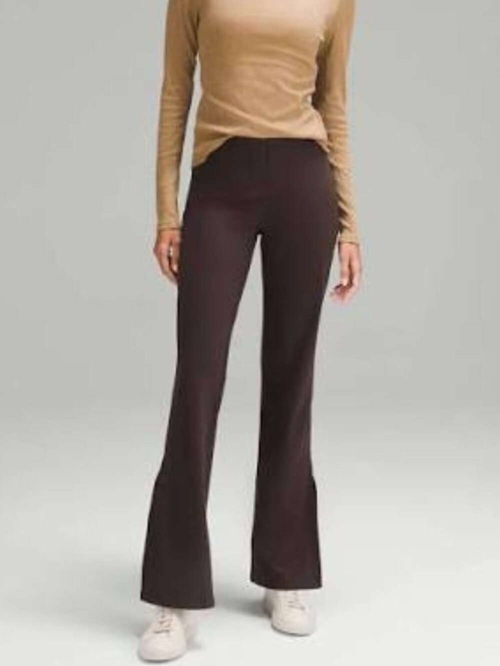 LULULEMON Smooth-Fit Split-Hem High-Rise Flared Pant Espresso Brown 6